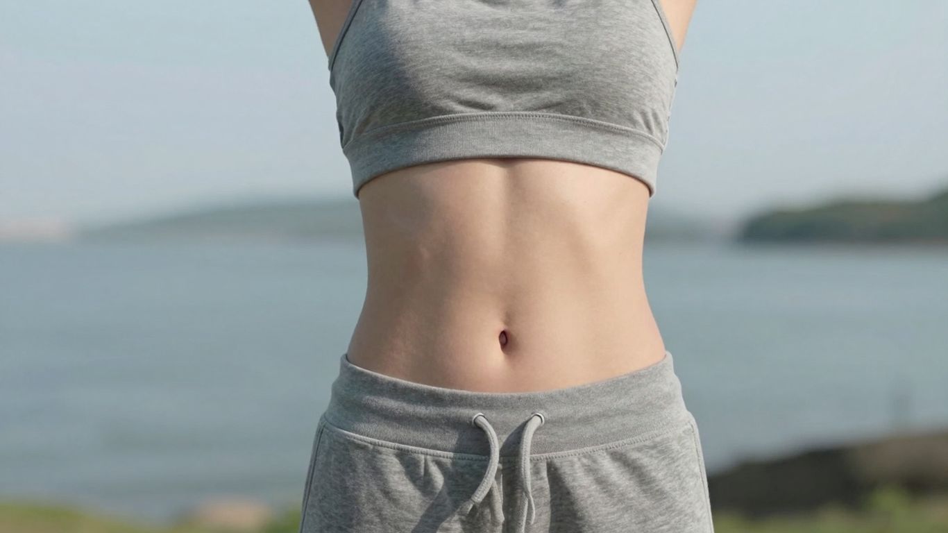 Pessoa com abdômen tonificado e barriga chapada.